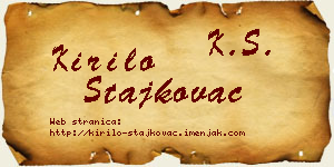 Kirilo Stajkovac vizit kartica